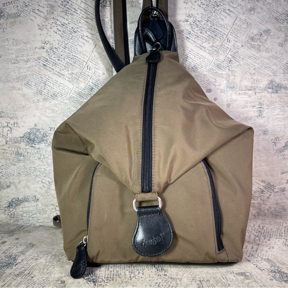 Ameribag nylon backpack convertible multiple zippers